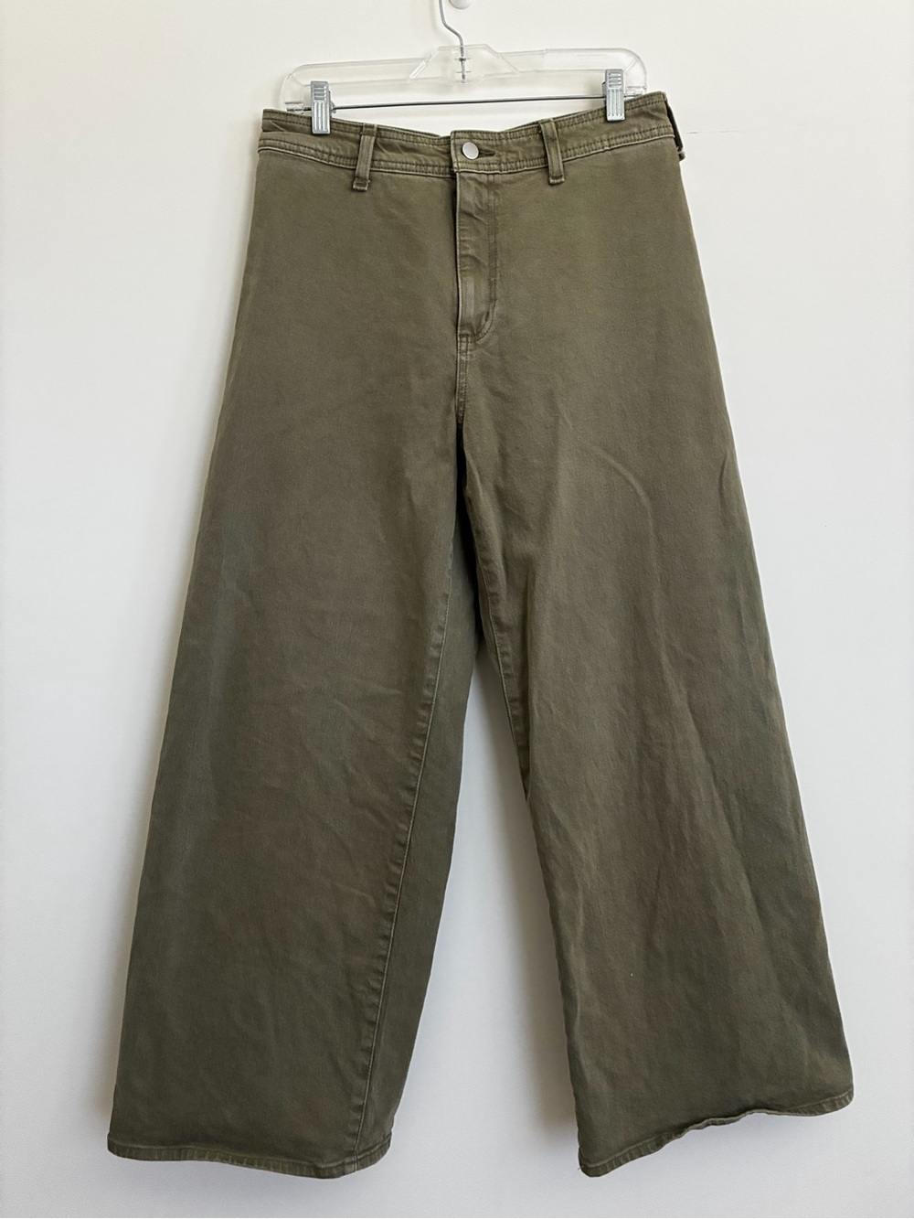 Universal Thread Olive Green Sailor Wide Leg Cotton Jeans size 10 regular